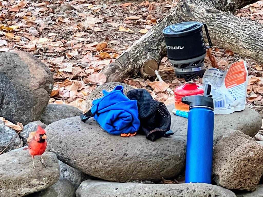 While camping, my Twilight Blue 22-ounce Iron ºFlask came in handy.